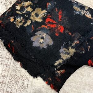 Floral Black Scarf
